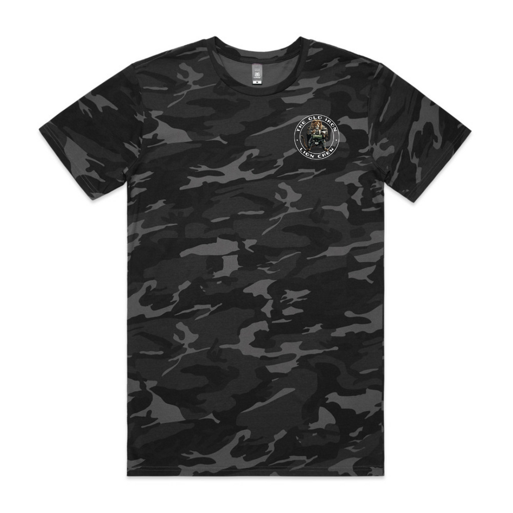 OILC LOGO TEE - CAMO BLACK - 100% PREMIUM COMBED COTTON